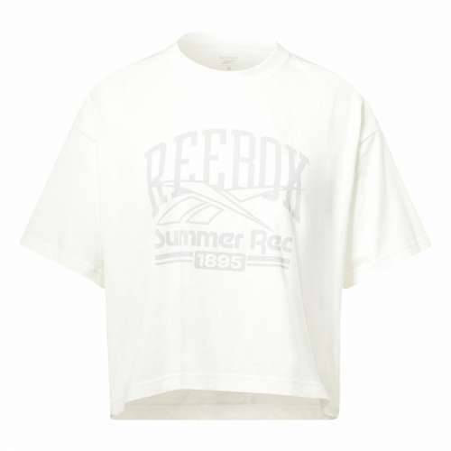 Ženska Majica Kratkih Rukava Reebok Graphic Logo Bijela Cijena