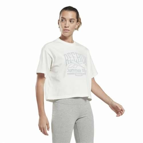Ženska Majica Kratkih Rukava Reebok Graphic Logo Bijela Cijena