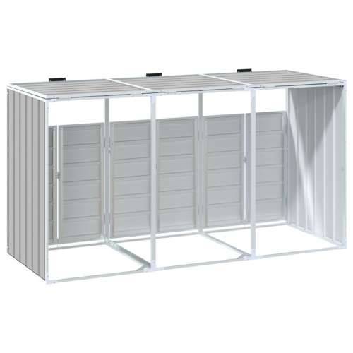 Spremište za 3 kante za otpad zelena 216x81x115 cm čelično - Siva 3 Cijena