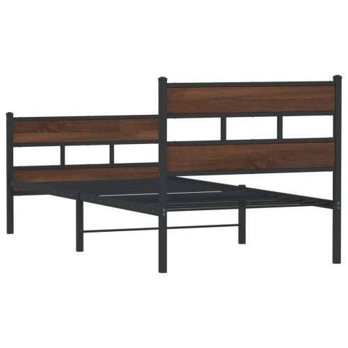 Okvir kreveta bez madraca s uzglavljem i podnožjem 120x200 cm - Smeđi hrast 120 x 200 cm s uzglavljem i podnožjem Cijena