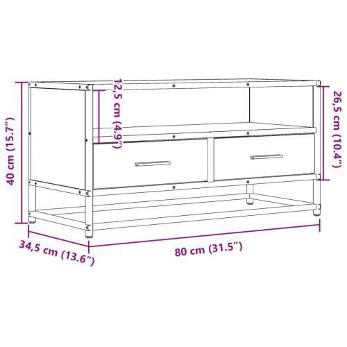 TV ormarić boja hrasta sonome 80x34,5x40 cm konstruirano - sonoma hrast 1 80 cm Cijena