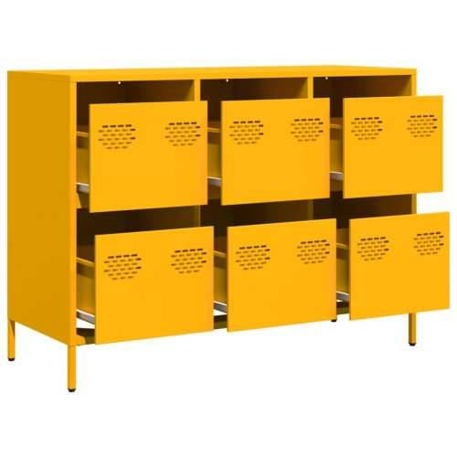 Komoda boja senfa 101,5x39x73,5 cm hladno valjani čelik - žuta boja senfa 1 101.5 cm Cijena