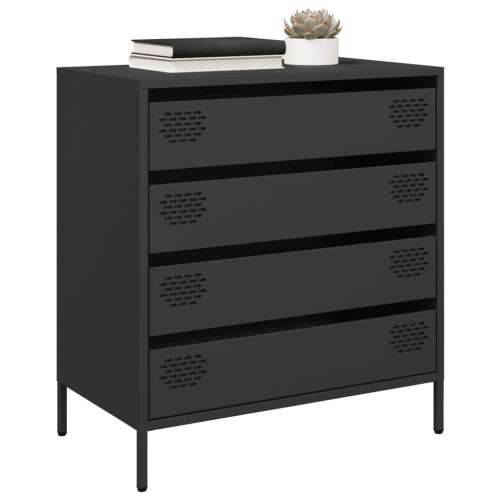 Komoda crna 68x39x73,5 cm hladno valjani čelik - Crna 1 Cijena