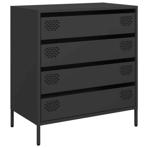 Komoda crna 68x39x73,5 cm hladno valjani čelik - Crna 1 Cijena