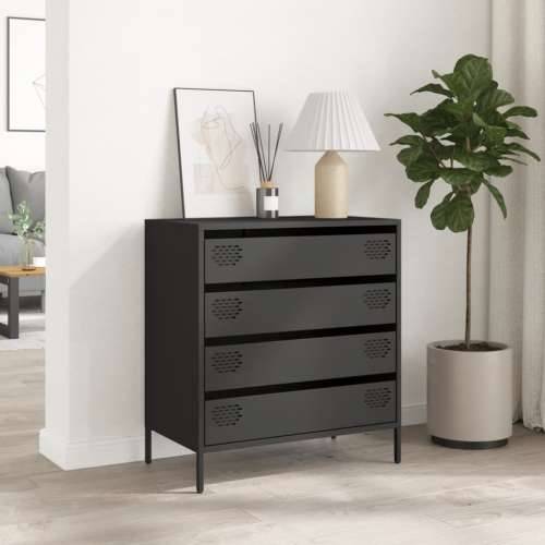 Komoda crna 68x39x73,5 cm hladno valjani čelik - Crna 1 Cijena