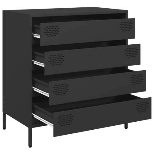 Komoda crna 68x39x73,5 cm hladno valjani čelik - Crna 1 Cijena