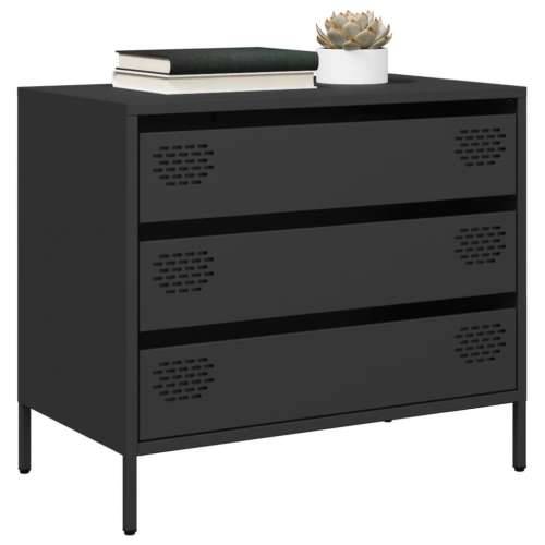 Komoda crna 68x39x58,5 cm hladno valjani čelik - Crna 1 Cijena