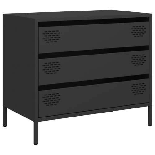 Komoda crna 68x39x58,5 cm hladno valjani čelik - Crna 1 Cijena