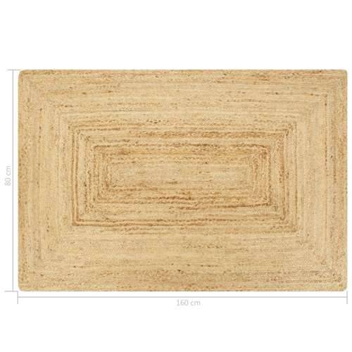Ručno rađeni tepih od jute prirodne boje 80 x 160 cm - 80 x 160 cm Cijena