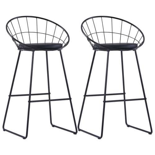 Barske stolice od umjetne kože 2 kom crne Cijena