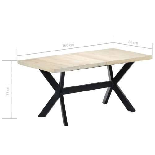 Blagovaonski stol bijeli 160x80x75 cm od masivnog drva manga - Bijela 160 x 80 x 75 cm 1 Cijena
