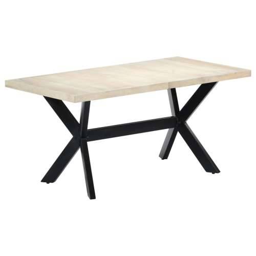 Blagovaonski stol bijeli 160x80x75 cm od masivnog drva manga - Bijela 160 x 80 x 75 cm 1 Cijena