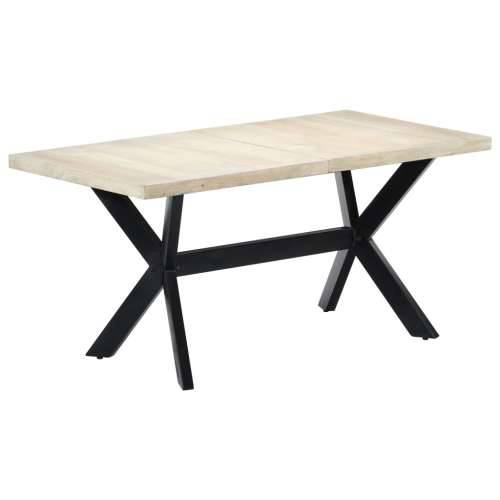 Blagovaonski stol bijeli 160x80x75 cm od masivnog drva manga - Bijela 160 x 80 x 75 cm 1 Cijena