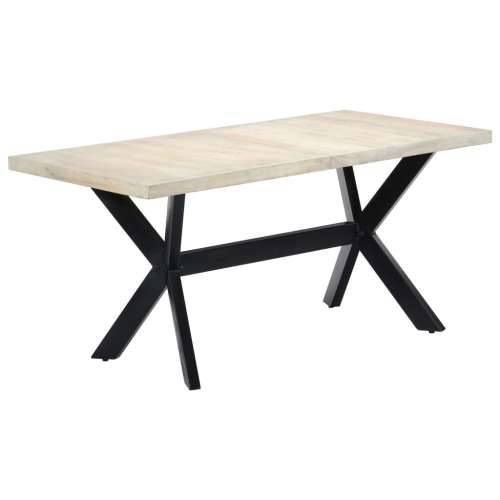 Blagovaonski stol bijeli 160x80x75 cm od masivnog drva manga - Bijela 160 x 80 x 75 cm 1 Cijena