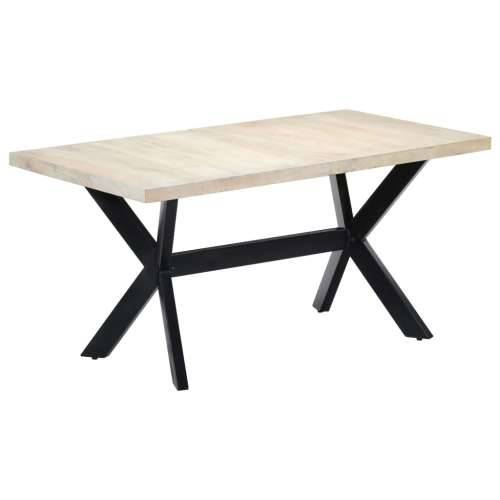 Blagovaonski stol bijeli 160x80x75 cm od masivnog drva manga - Bijela 160 x 80 x 75 cm 1 Cijena