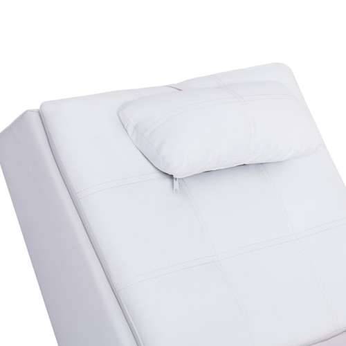 Masažni ležaj od umjetne kože s jastukom bijeli Cijena