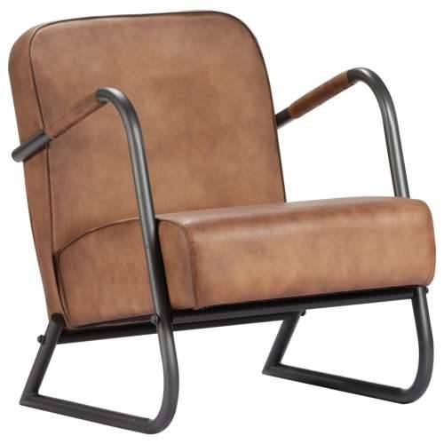 282901 Relax Armchair Light Brown Real Leather Cijena