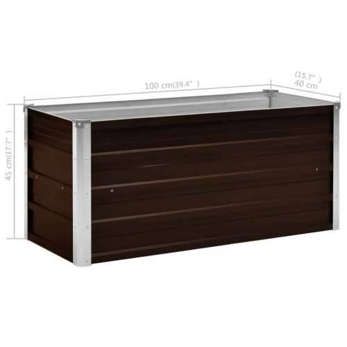 Povišena gredica - Vrtna gredica smeđa 100 x 40 x 45 cm pocinčani čelik - Smeđa 100 x 40 x 45 cm 1 Cijena