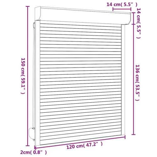 Roleta aluminijska 120 x 150 cm bijela - Bijela 120 x 150 cm Cijena