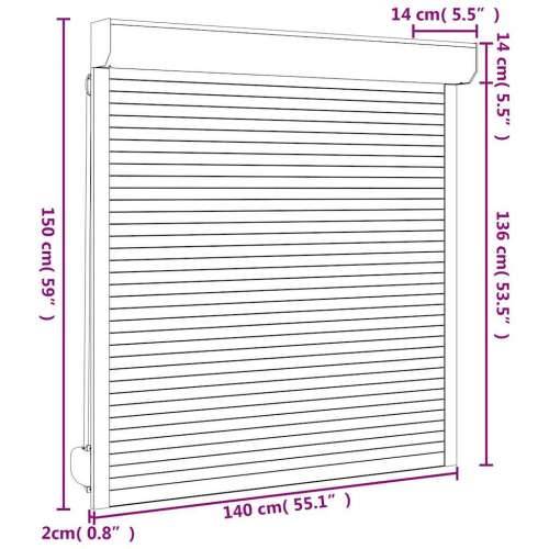 Roleta aluminijska 140 x 150 cm bijela - Bijela 140 x 150 cm Cijena