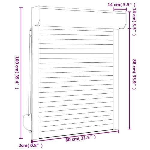 Roleta aluminijska 80 x 100 cm antracit - Antracit 80 x 100 cm Cijena