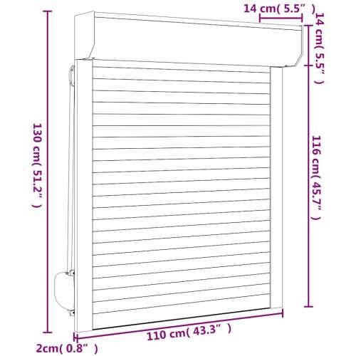 Roleta aluminijska 110 x 130 cm antracit - Antracit 110 x 130 cm Cijena