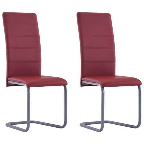 Konzolne blagovaonske stolice od umjetne kože 2 kom crvene