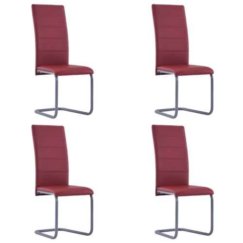 Konzolne blagovaonske stolice od umjetne kože 4 kom crvene