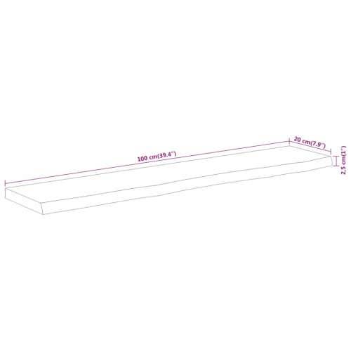 Zidna polica 100x20x2,5 cm pravokutna bagremovo drvo živi rub - Prirodna 100 x 20 x 2.5 cm 1 Masivno bagremovo drvo Cijena