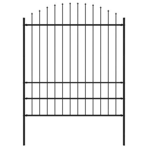 Vrtna ograda s ukrasnim kopljima (1,75 - 2) x 1,7 m čelična crna Cijena