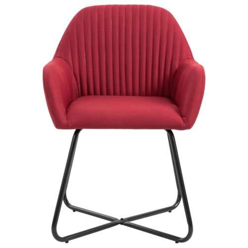 Blagovaonske stolice od tkanine 2 kom crvena boja vina Cijena