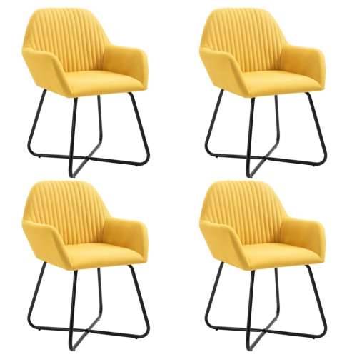 Blagovaonske stolice od tkanine 4 kom žute