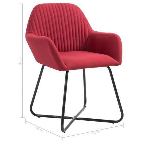 Blagovaonske stolice od tkanine 6 kom crvena boja vina Cijena