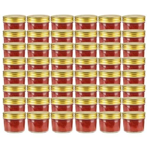 Staklenke za džem sa zlatnim poklopcima 48 kom 110 ml - Zlatno 48 Cijena