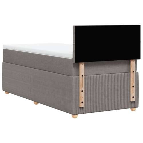 Krevet s oprugama i madracem smeđesivi 80x200 cm od tkanine - Sivo-smeđa 80 x 200 cm Blok s kvadratima Cijena