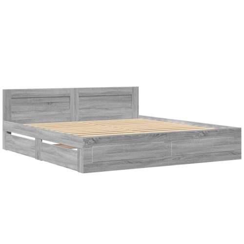 Okvir za krevet s uzglavljem boja hrasta 200x200 cm drveni - Sivi hrast sonoma 200 x 200 cm Cijena
