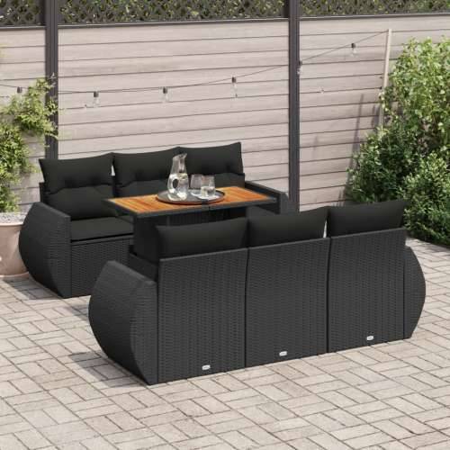 Vrtna garnitura - 4-dijelni set vrtnih sofa od poliratana s jastucima crni Crna sa spremištem 1 Cijena