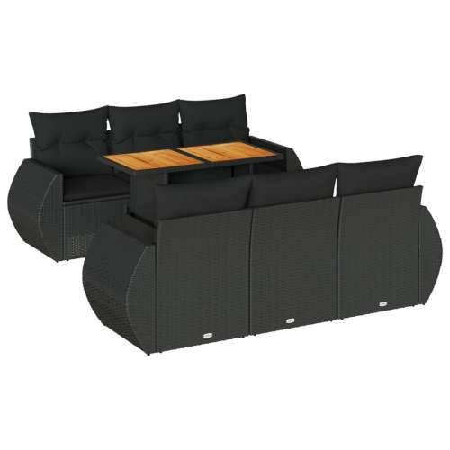 Vrtna garnitura - 4-dijelni set vrtnih sofa od poliratana s jastucima crni Crna sa spremištem 1 Cijena