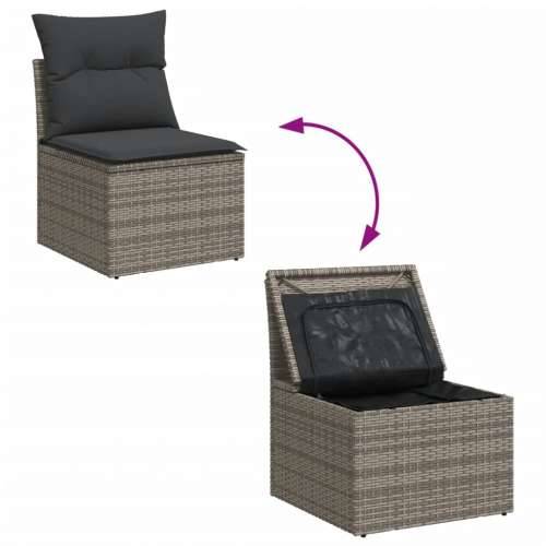Vrtna garnitura - 11-dijelni set vrtnih sofa od poliratana s jastucima sivi - Siva stol + 6x srednja + 4x kutna 1 Cijena