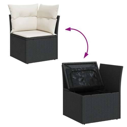 Vrtna garnitura - 6-dijelni set vrtnih sofa s jastucima crni od poliratana - Crna i krem 3x kutna + stol + 2x srednja 1 Cijena