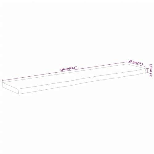 Zidna polica 110x20x2,5 cm pravokutna bagremovo drvo živi rub - Prirodna 110 x 20 x 2.5 cm 1 Masivno bagremovo drvo Cijena