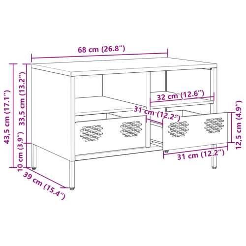 TV ormarić antracit 68x39x43,5 cm hladno valjani čelik - Antracit 1 68 cm Cijena