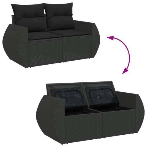 Vrtna garnitura - 7-dijelni set vrtnih sofa od poliratana s jastucima crni - Crna 3x kutna + stol + 3x srednja 1 Cijena