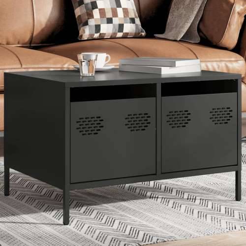 TV ormarić crni 68x50x43,5 cm hladno valjani čelik - Crna 1 Cijena