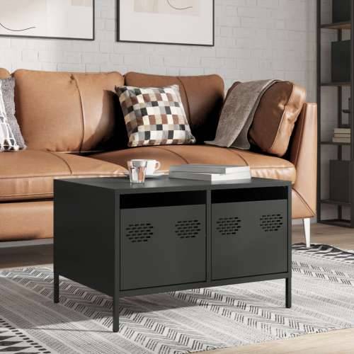TV ormarić crni 68x50x43,5 cm hladno valjani čelik - Crna 1 Cijena