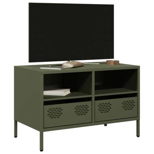 TV ormarić maslinastozeleni 68x39x43,5 cm hladno valjani čelik - Maslinovo zelena 1 68 cm Cijena