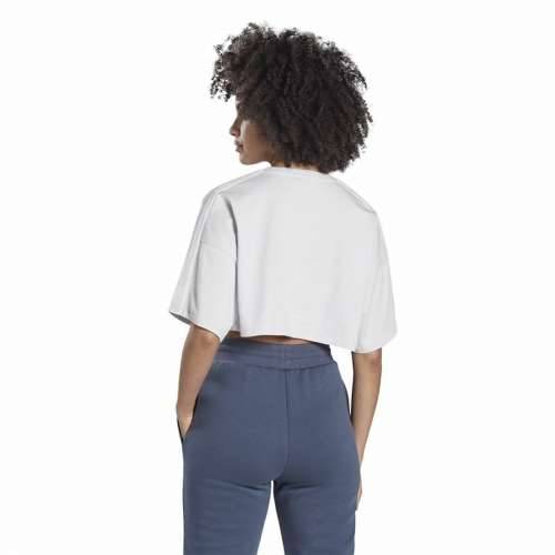 Ženska Majica Kratkih Rukava Reebok Fitness Crop Vector Velour Svjetlo siva Cijena