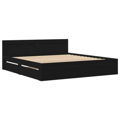 Okvir kreveta s uzglavljem bez madraca crni 200x200 cm - Crna 200 x 200 cm Cijena