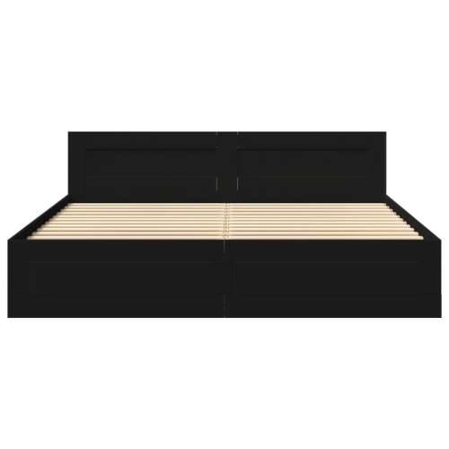 Okvir kreveta s uzglavljem bez madraca crni 200x200 cm - Crna 200 x 200 cm Cijena