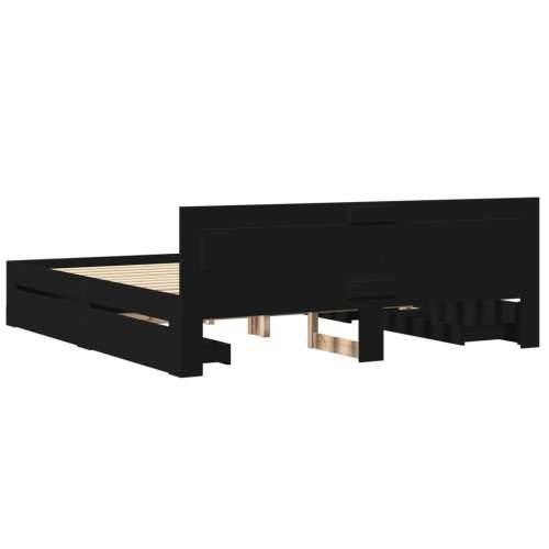Okvir kreveta s uzglavljem bez madraca crni 200x200 cm - Crna 200 x 200 cm Cijena